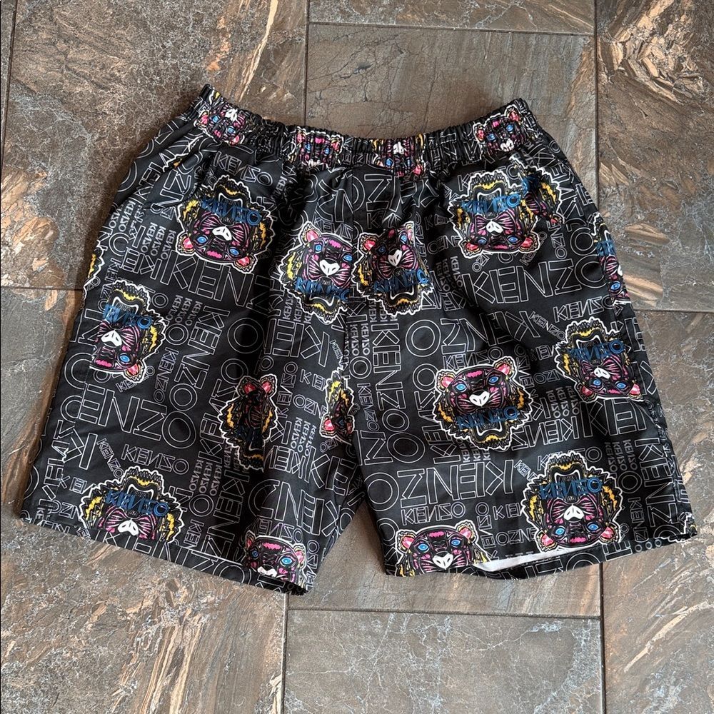 Polo Ralph Lauren Kenzo Tiger Black Graphic Swim or Athletic Shorts  Size XXL 🐅